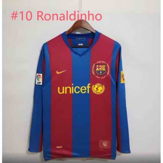 Men Barcelona #10 Ronaldinho Soccer Jersey